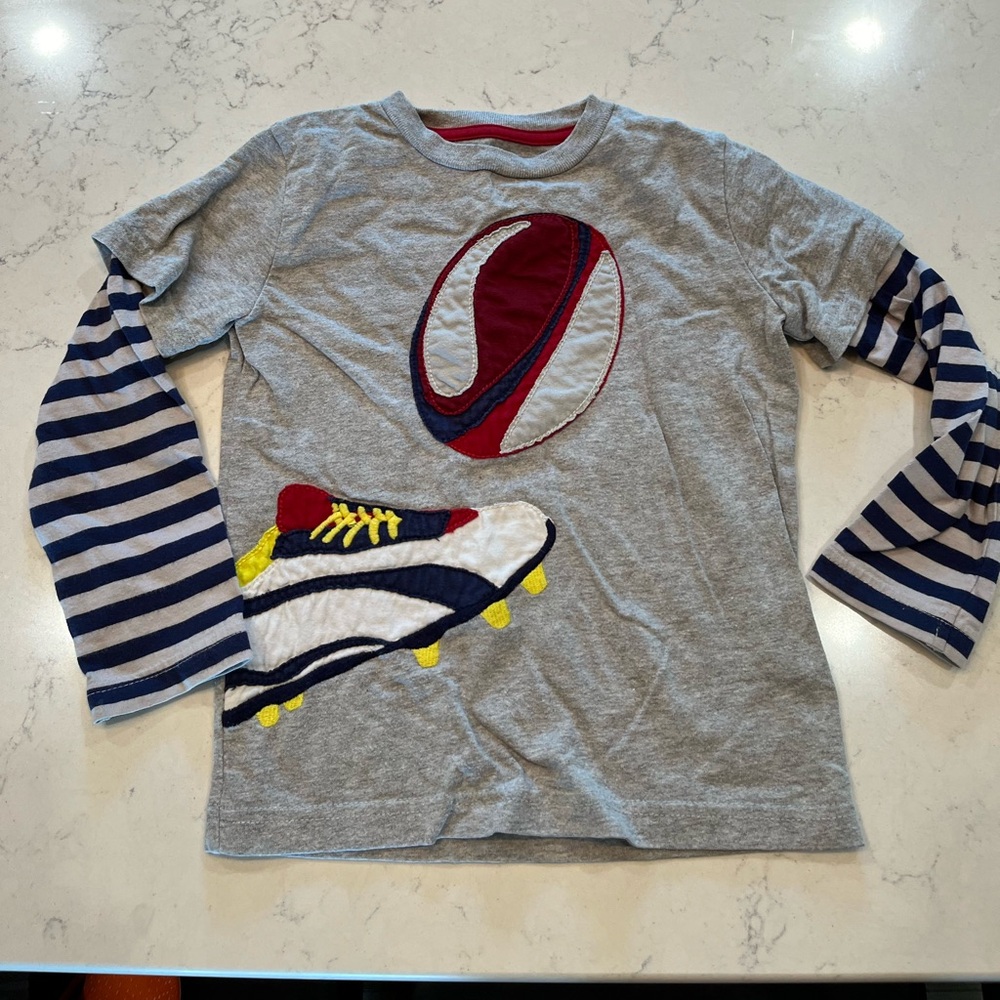 Mini Boden rugby appliqué long sleeve